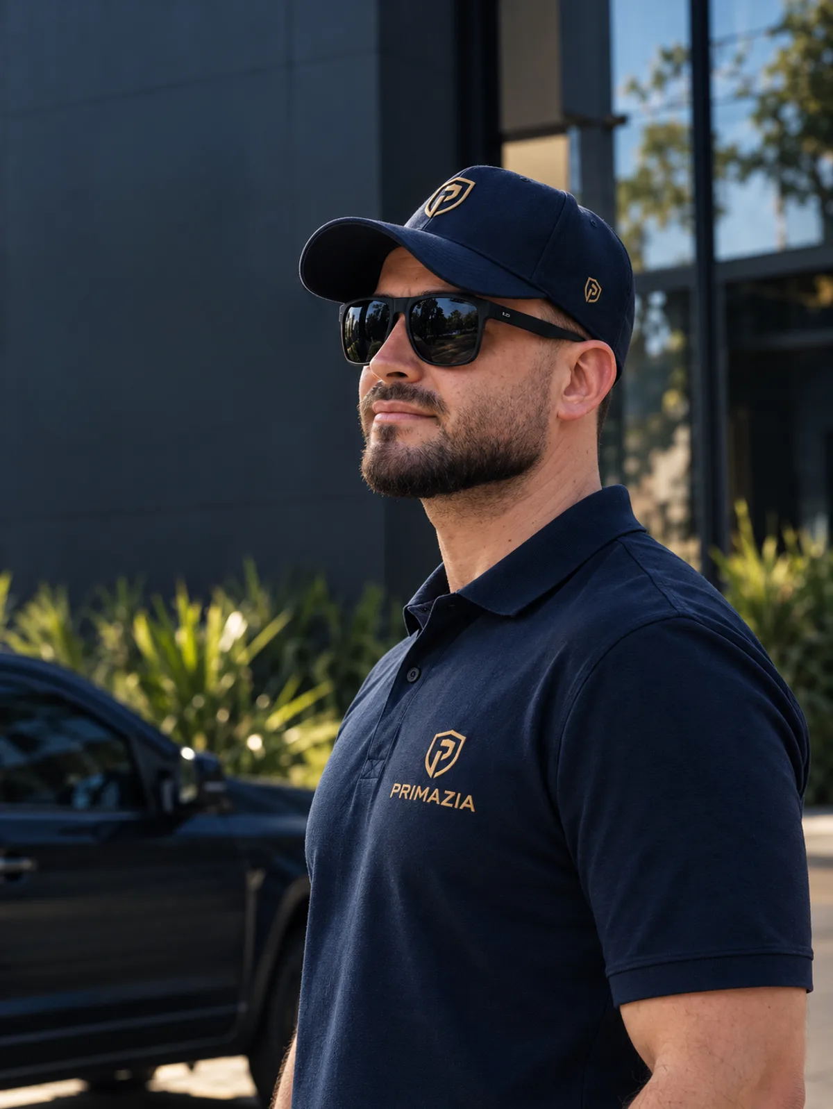 Diogo, responsável pela Primazia Tecnologia, de uniforme da empresa